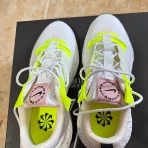 Nike White and Neon Yellow Sneakers